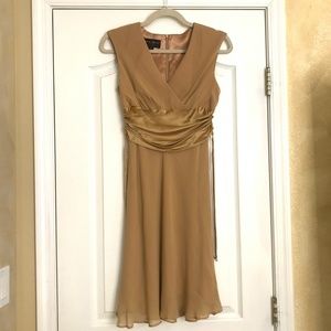 Donna Ricco 4P Silk Gold Dress with crystal tassel